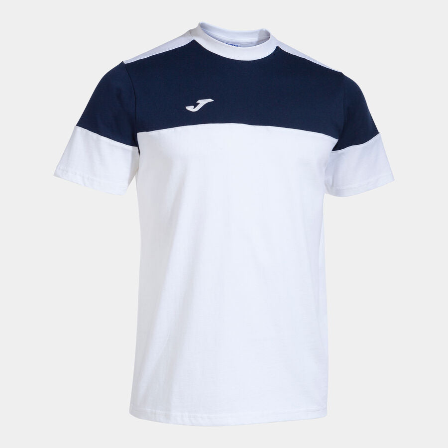 TSHIRT JOMA CREW V COTON Homme BLANC BLEU MARINE