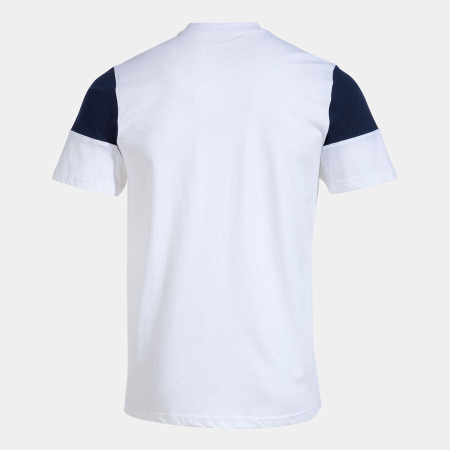 TSHIRT JOMA CREW V COTON Homme BLANC BLEU MARINE