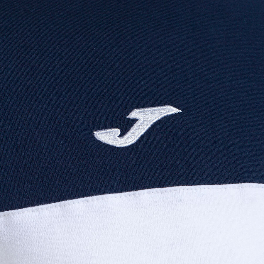 TSHIRT JOMA CREW V COTON Homme BLANC BLEU MARINE