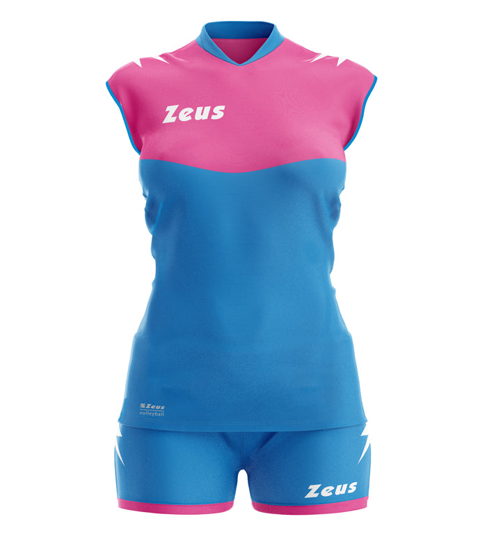 ENSEMBLE VOLLEYBALL ZEUS SARA FEMME BLEU/ROSE FLUO