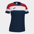 TSHIRT JOMA Coton Crew IV BLEU MARINE ROUGE BLANC