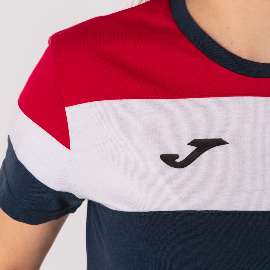 TSHIRT JOMA Coton Crew IV BLEU MARINE ROUGE BLANC