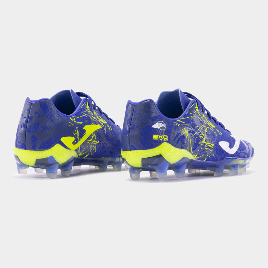 Chaussures football JOMA Supercopa FG Bleu Jaune Fluo